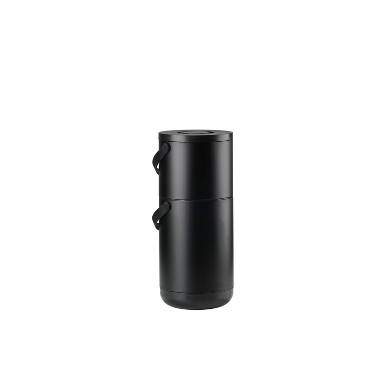 Plastic Manual Lift Kitchen Trash Can, Black, 12 L
