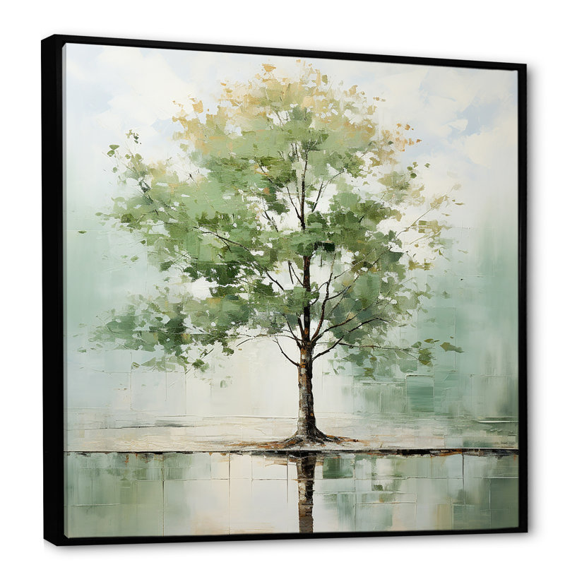 «Orange American Basswood Tree Harmony I», art mural arbre, H 16 po x l 16 po, Noir