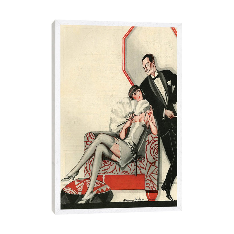 1926 La Vie Parisienne Magazine Plate by Julien Jacques Leclerc - Print on Canvas, White Floater Framed