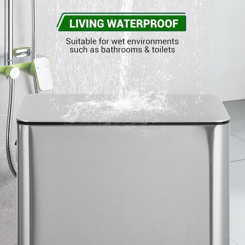 Stainless Steel Step On Kitchen Trash Can - 28L