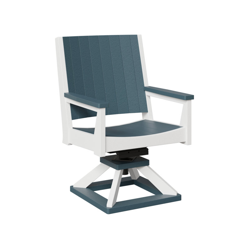 Chaise berçante berçante pivotante Berlin, Blanc / Gris ardoise