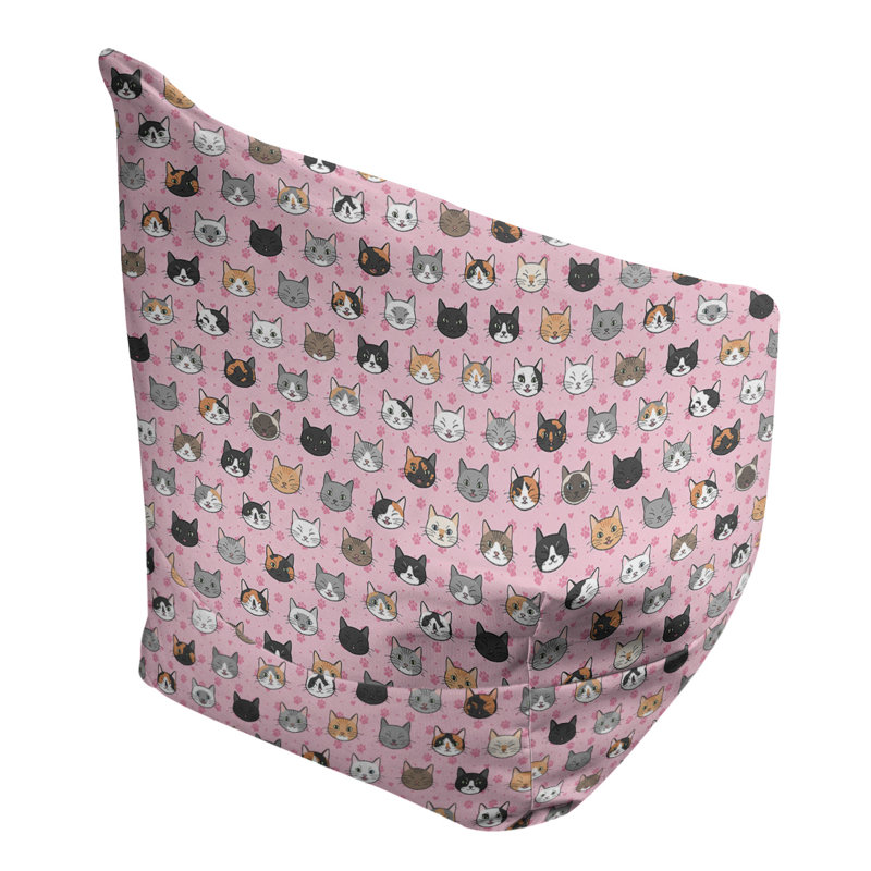 Kitterman Bean Bag Chair & Lounger, 86" H x 27" W x 43" D, Poly-fill, Pink