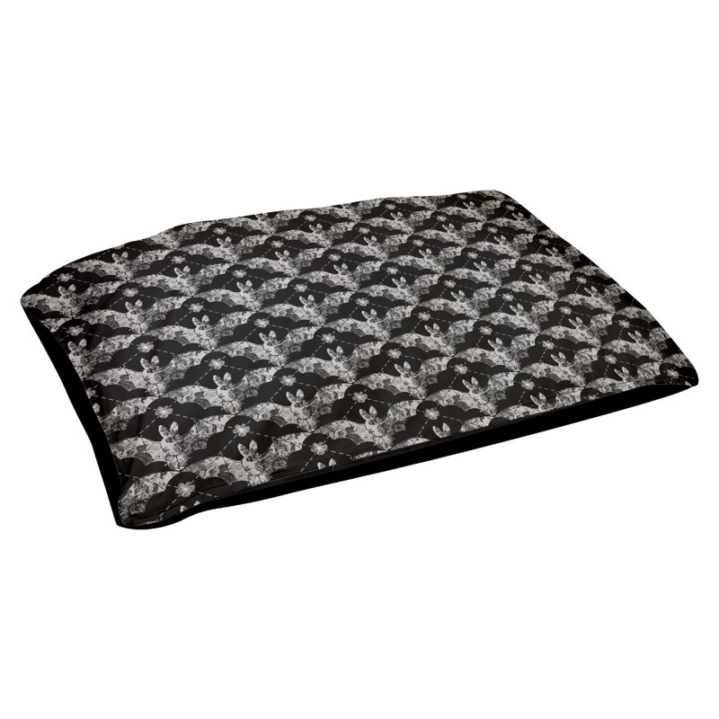 Coussin pour chien Byrge Bats, Noir, Grand (H 17 po x l 52 po x P 42 po)