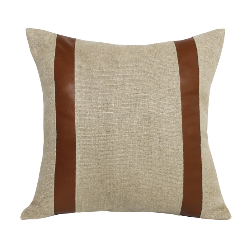 Housse et insert de coussin carré en lin, Housse de coussin seulement - sans coussin