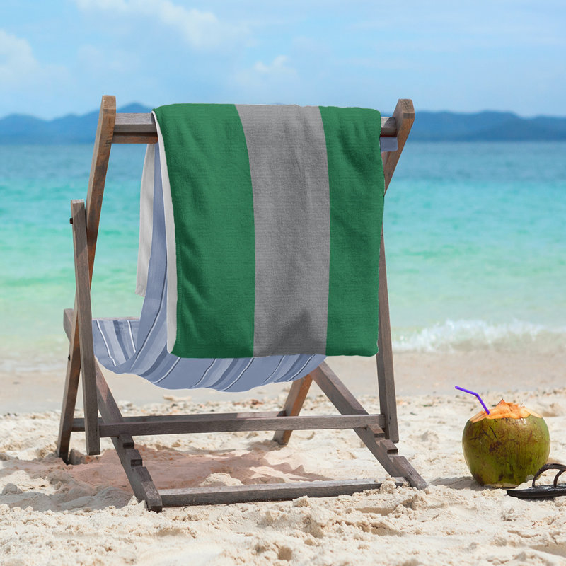 Beach Towel, Green/Dark Gray