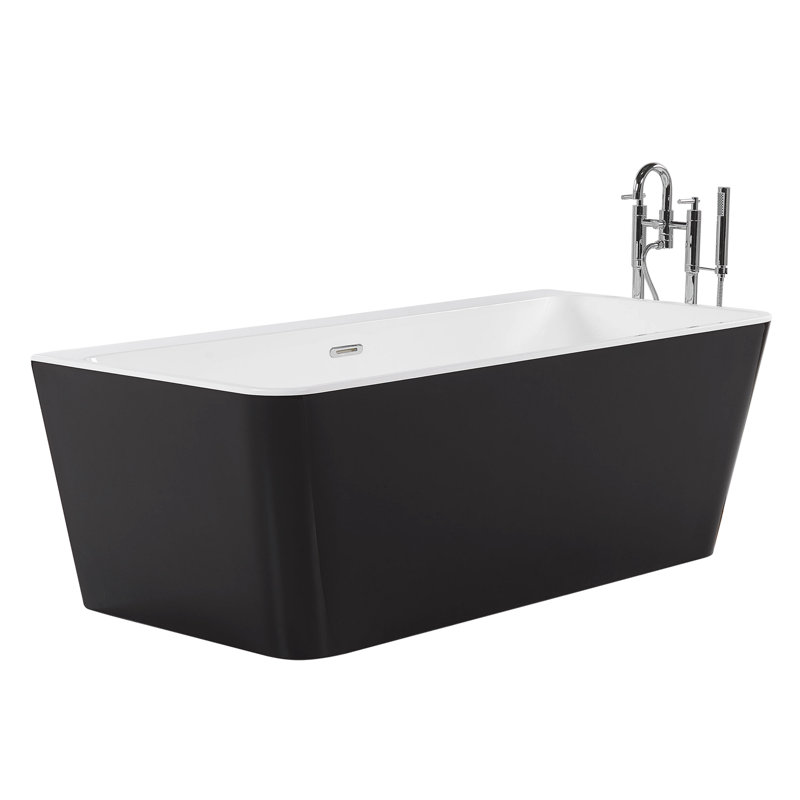 Santibanez 1700mm x 800mm Soaking Acrylic Bathtub, Black