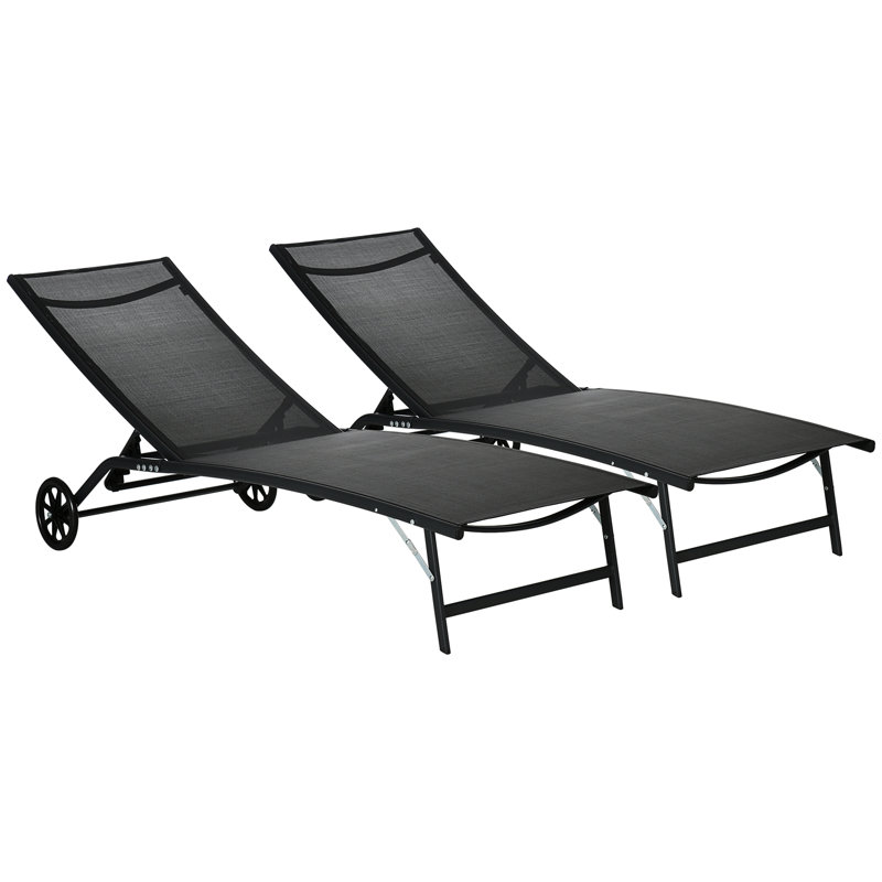 Outsunny Chaise Lounge Outdoor, Black