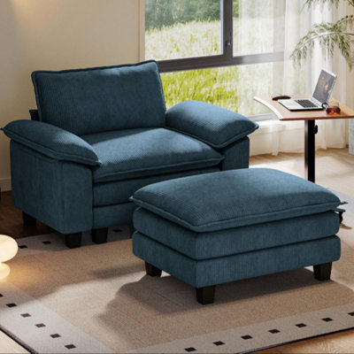  Fauteuil surdimensionné rembourré avec repose-pieds 56 po Colbey