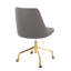 Chaise de bureau contemporaine réglable avec roulettes en métal et similicuir gris-2041417974