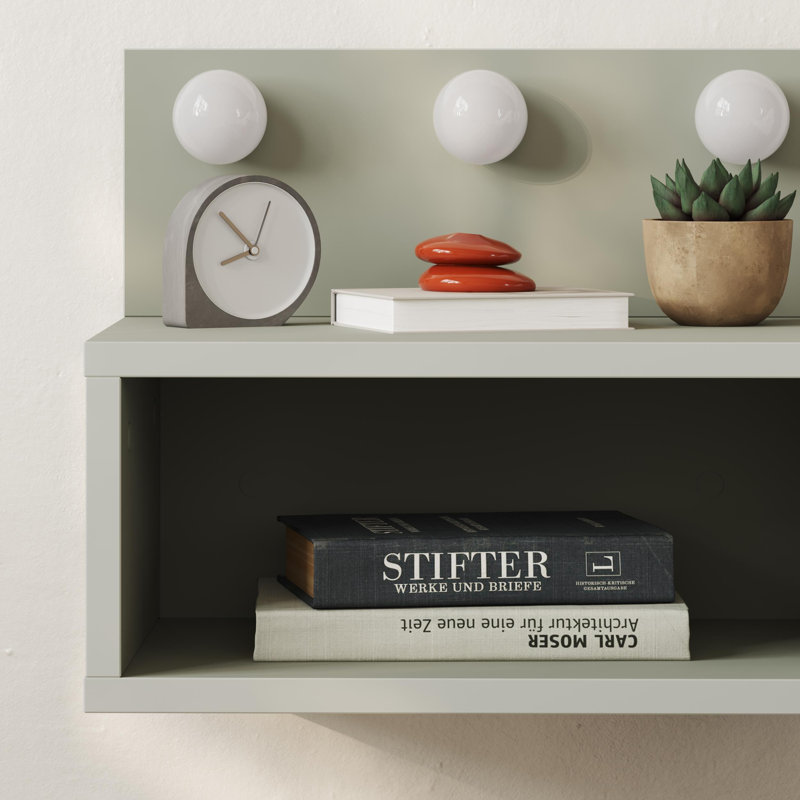 40cm W Manufactured Wood Bedside Table, Ash Green