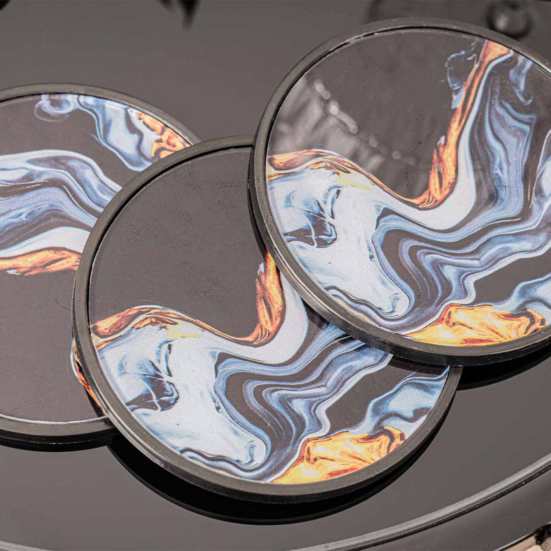 4 Pieces Elegant Coaster Set for Coffee Table, Modern Home Decor for Tabletop