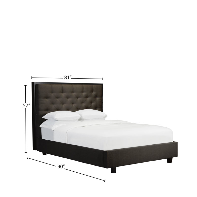 Lit plateforme en tissu d’ameublement, Très grand, Espresso
