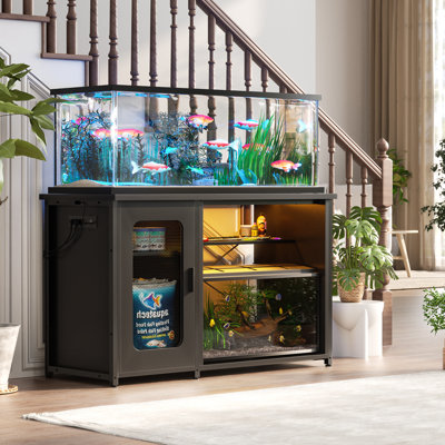 Rectangle Aquarium Stand And Reptile Stand With Power Outlets & LED Light