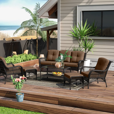 Herrin 5 - Person Patio Conversation Set with Cushions