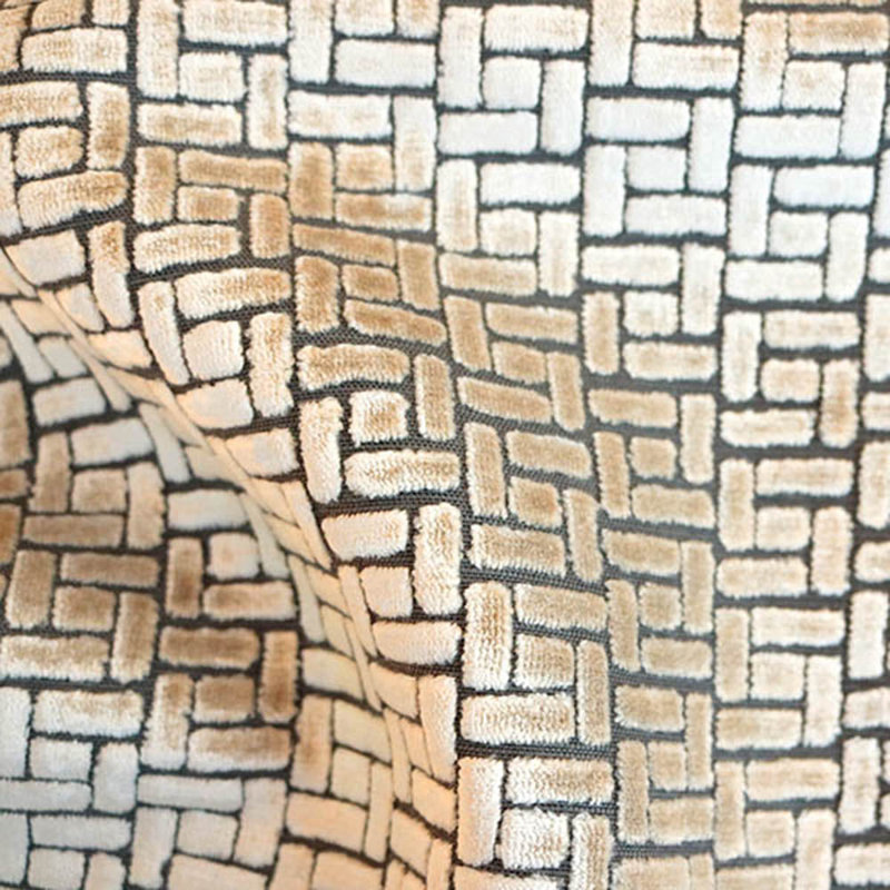 Westfield Burnout Velvet Drapery Fabric, Wheat