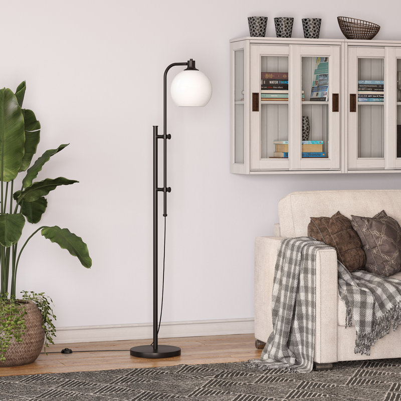 Jullianna 68'' Task Floor Lamp, Blackened Bronze, White
