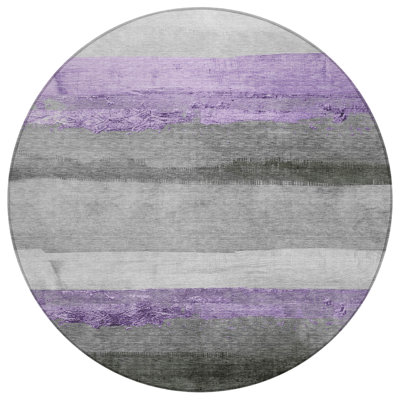 Machine Washable Indoor/Outdoor Xhevrie Lavender Rug