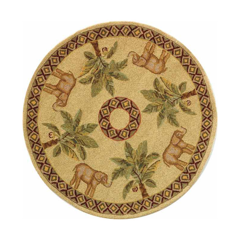 Ardilla Hand Hooked Wool Pile Rug, Round 3'