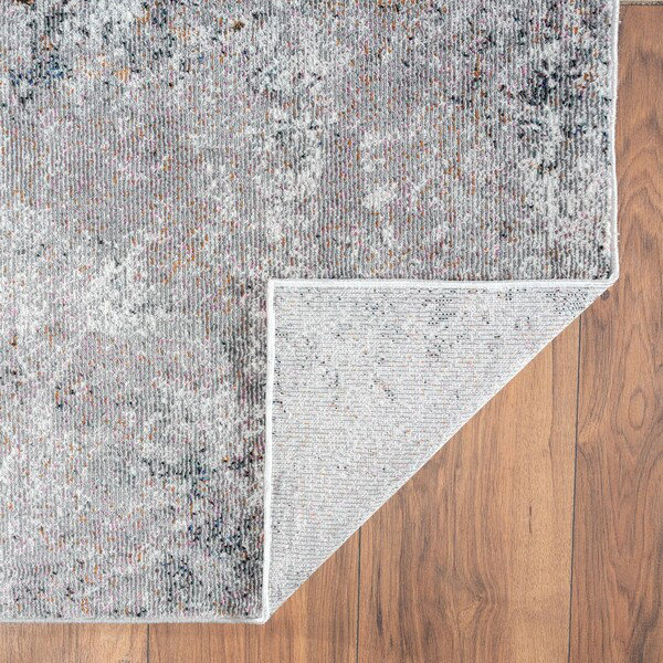 Modern Abstract Speckled Gray 5' x 7' Synthetic Area Rug