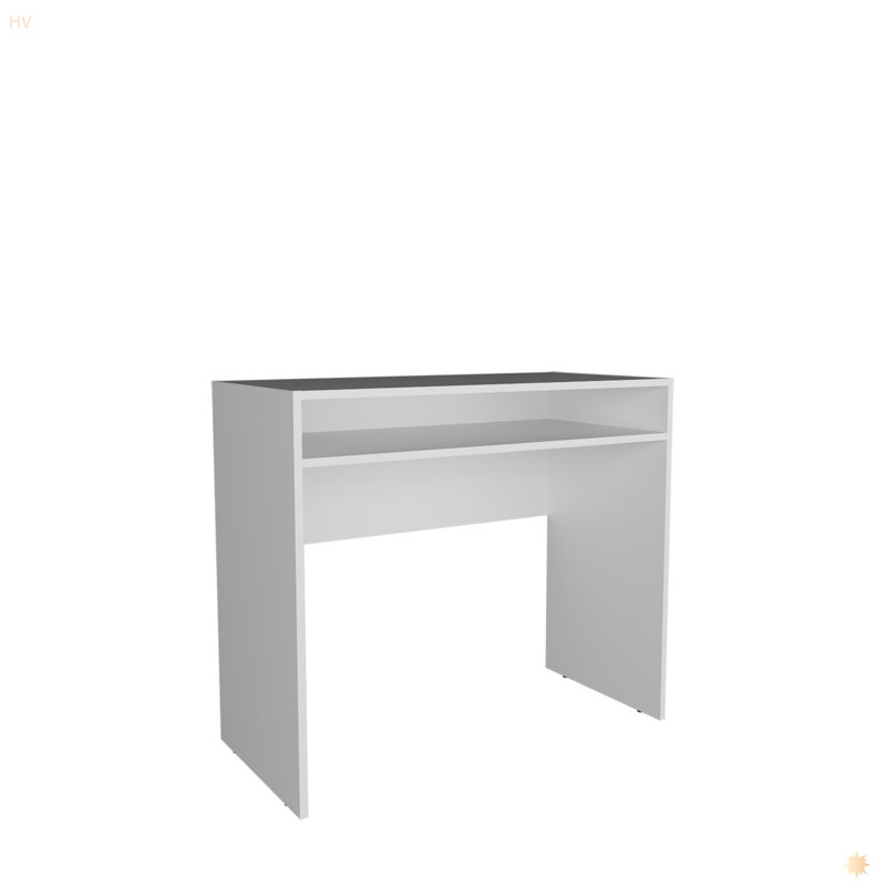 Bureau d'ordinateur H 30,6 po, avec 1 tablette, Blanc