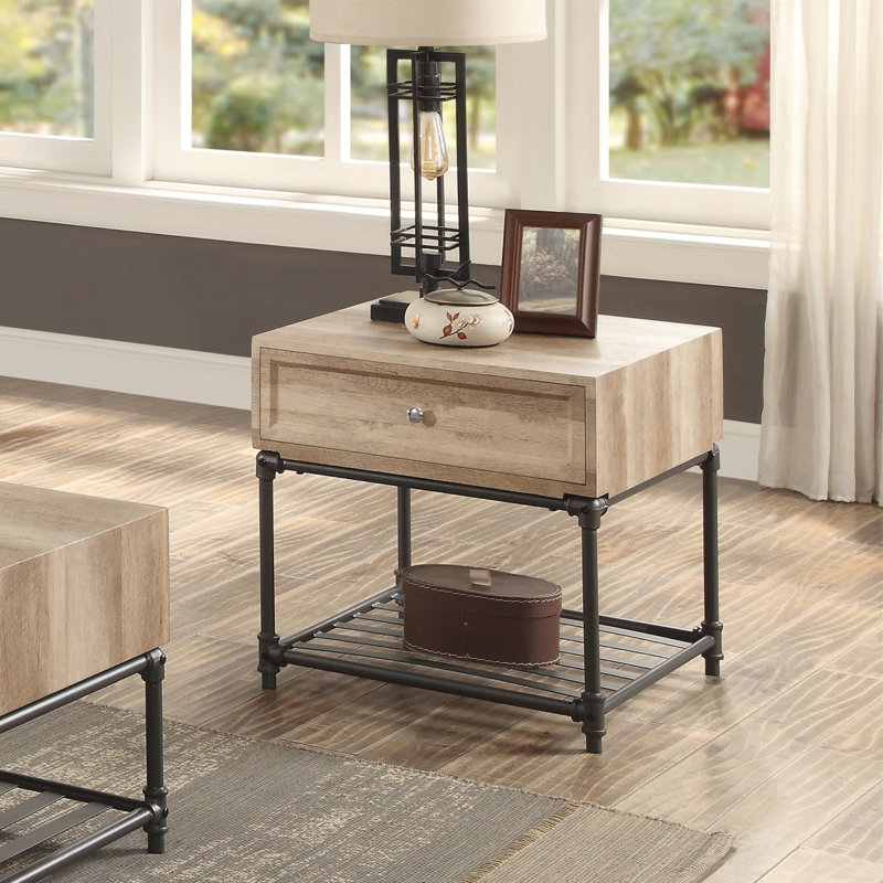 End Table In Oak & Sandy