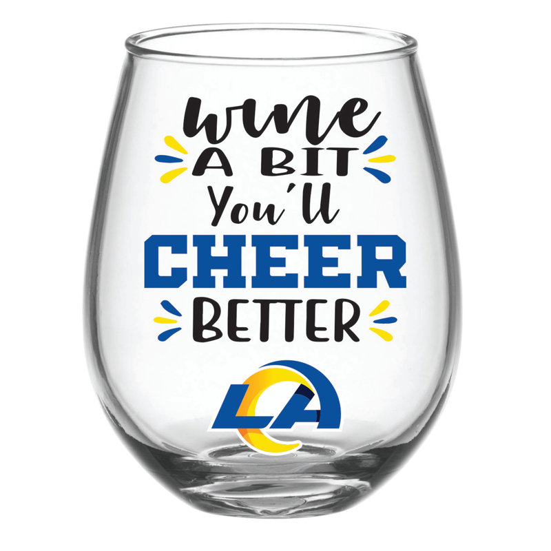 NFL 17 oz. Verre à vin sans pied avec boîte-cadeau assortie, Los Angeles Rams