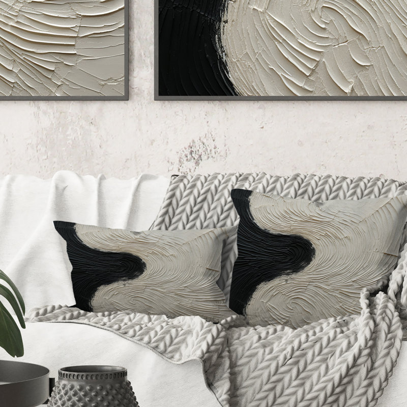 Coussin Minimalisme noir et blanc - Coastal Printed