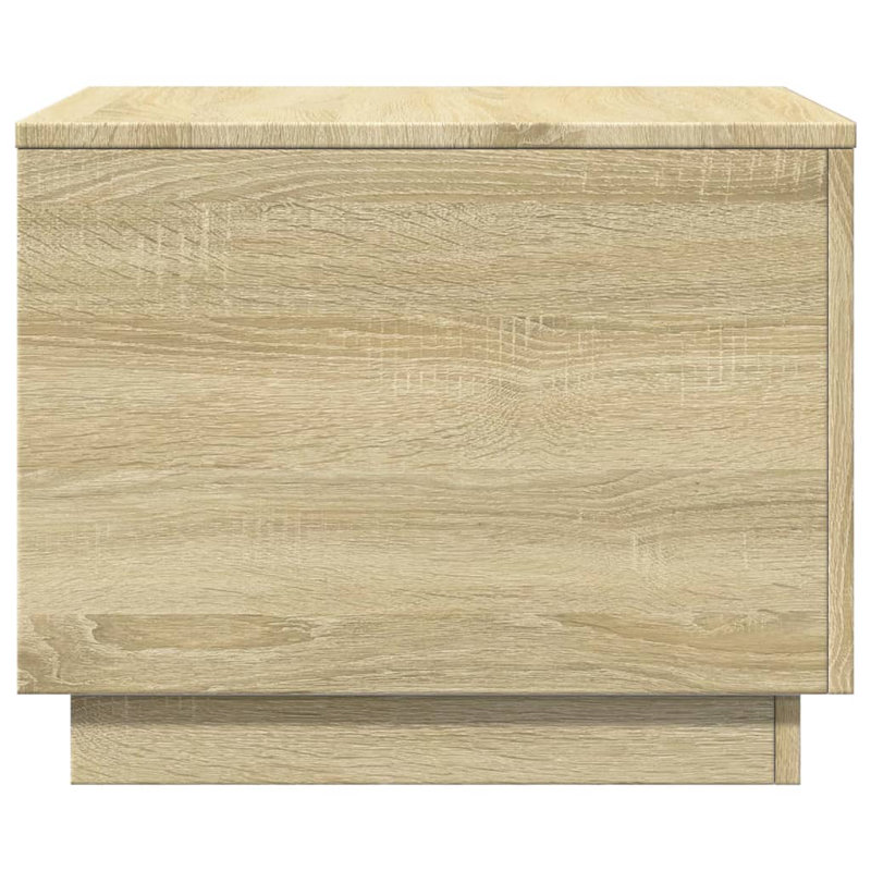 Coffee Table With LED Lights 19.7"X19.7"X15.7", Sonoma Oak