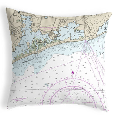  Housse de coussin d'extérieur carré carré Block Island Sound - Charleston, Ri