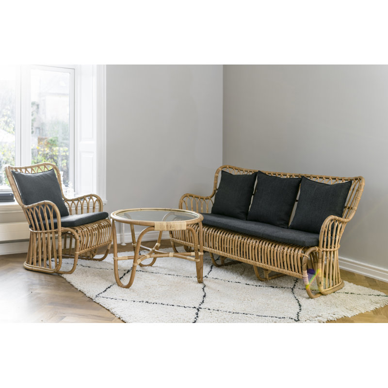 Arne Jacobsen Charlottenborg Rattan Table - Natural