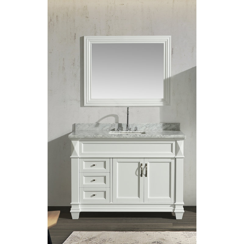 Ensemble de meuble-lavabo de salle de bain simple avec miroir 48 po Lusk