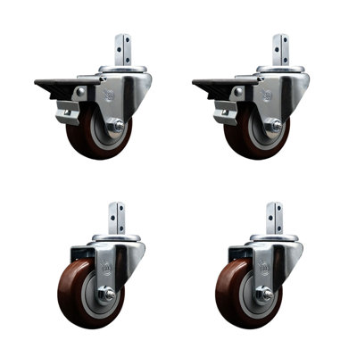 4 Piece Polyurethane Caster Set