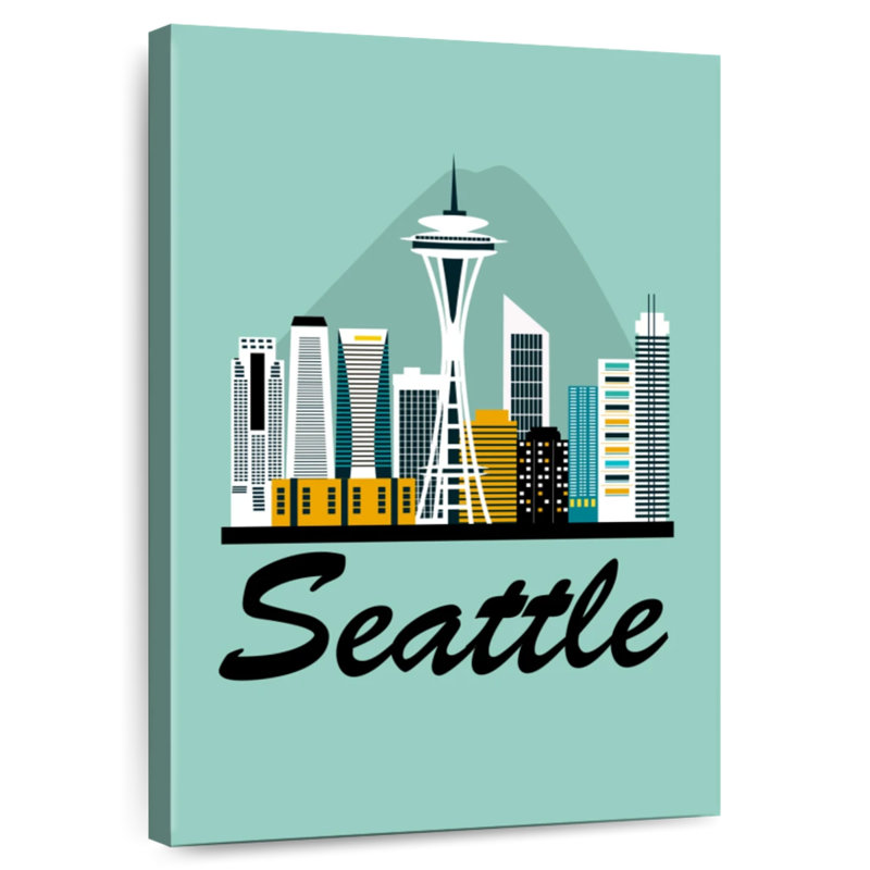 Seattle City Travel, 30" H x 20" W