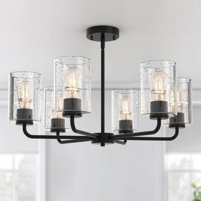 Aftin 6-Light Flush Mounted Pendant Lighting Chandelier For Hallway Loft Kitchen Bar Close To Ceiling