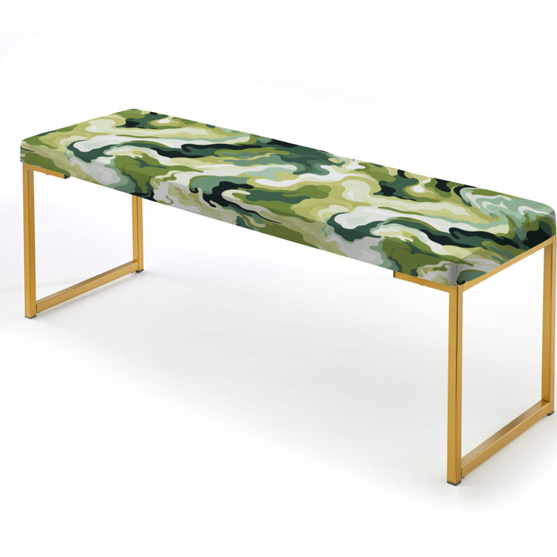 Rebel Soul - Camouflage Upholstered Gold Bench