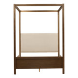 Emmalyn Solid Pine Wood Panel Bed, Everest Cream, Eastern King