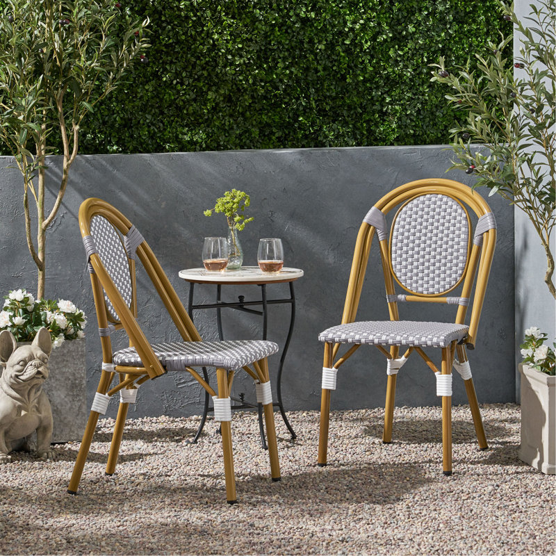 Chaise French (ensemble de 2), Blanc / Gris