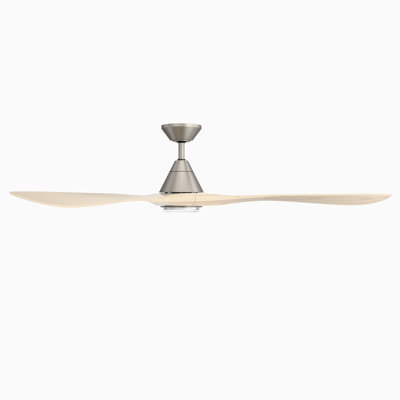 Ventilateur de plafond intelligent à 3 pales en bois naturel Carve avec télécommande incluse