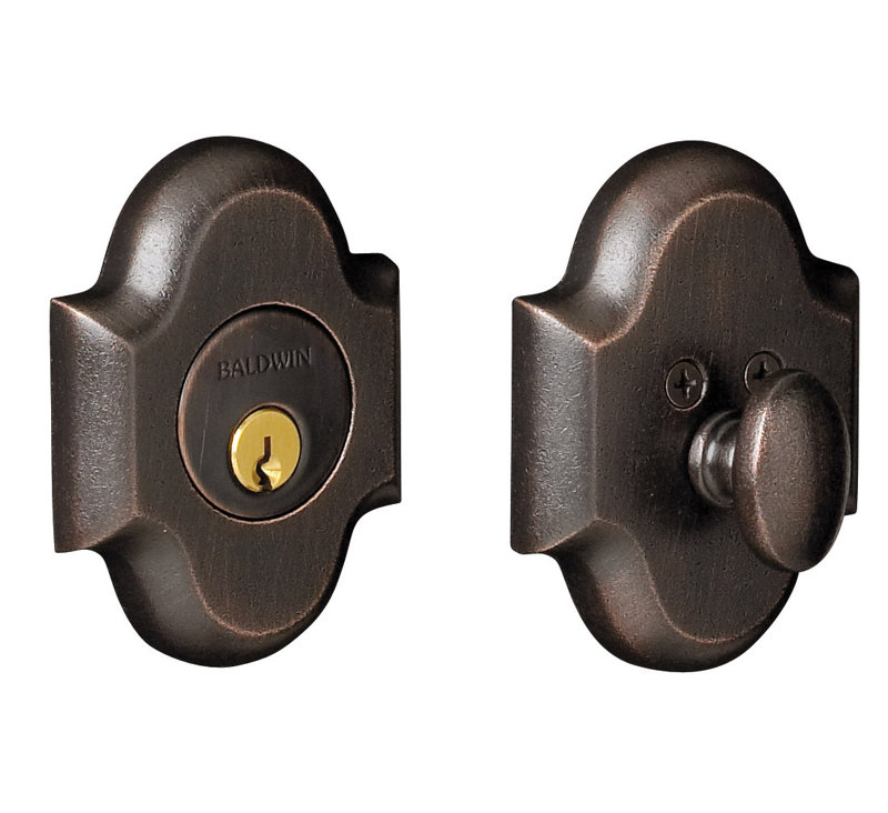 Boulder Arched Single Cylinder Deadbolt, Distressed Oil Rubbed Bronze