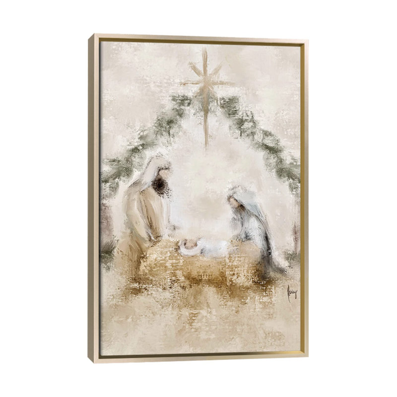 «Night Divine», reproduction d'art sur toile encadrée, H 60 po x l 40 po, Cadre flottant sans passe-partout, Champagne