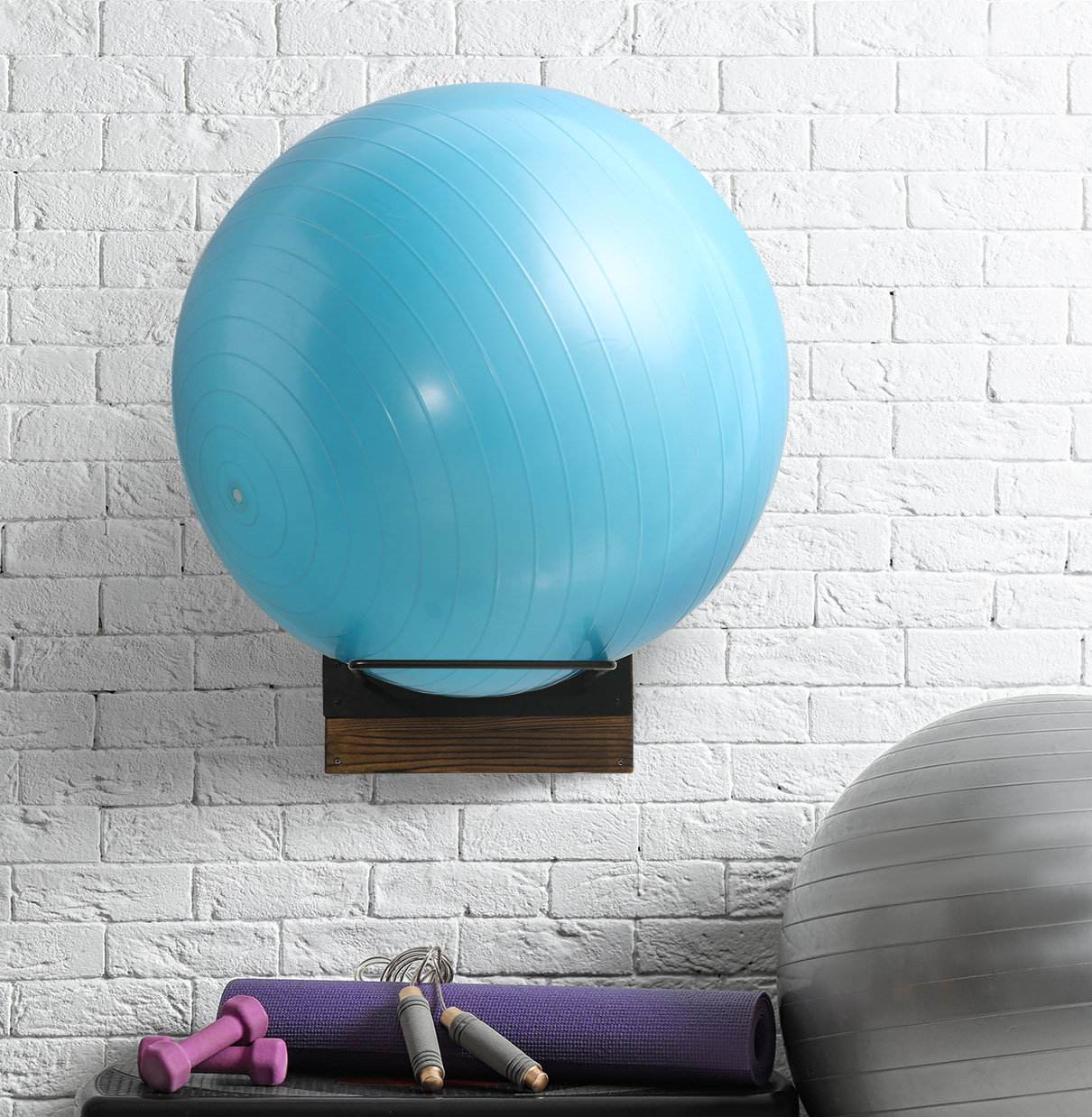 17 Stories Wall Mounted Yoga Ball Equipment Sports Rack & Reviews | Wayfair