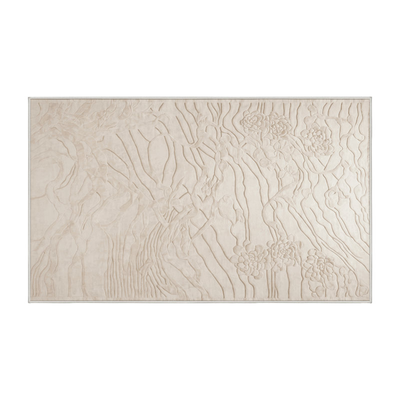 Tapis beige lavable à la machine, Rectangle de 2 pi x 3 pi