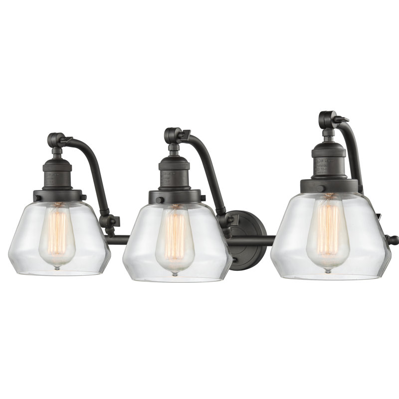 Keefe 3 - Light Dimmable Vanity Light, Oil Rubbed Bronze, 6 Watt Vinage LED Bulb, Clear
