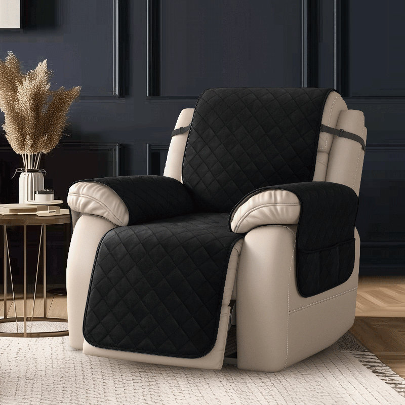 Housse matelassée et réversible pour fauteuil inclinable, Noir, Grand H 91 po x l 28 po x P 22 po