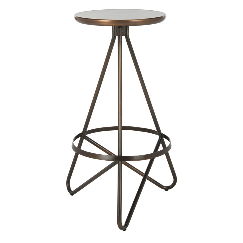 Artemis Counter Stool with Metal Frame, Antique Copper