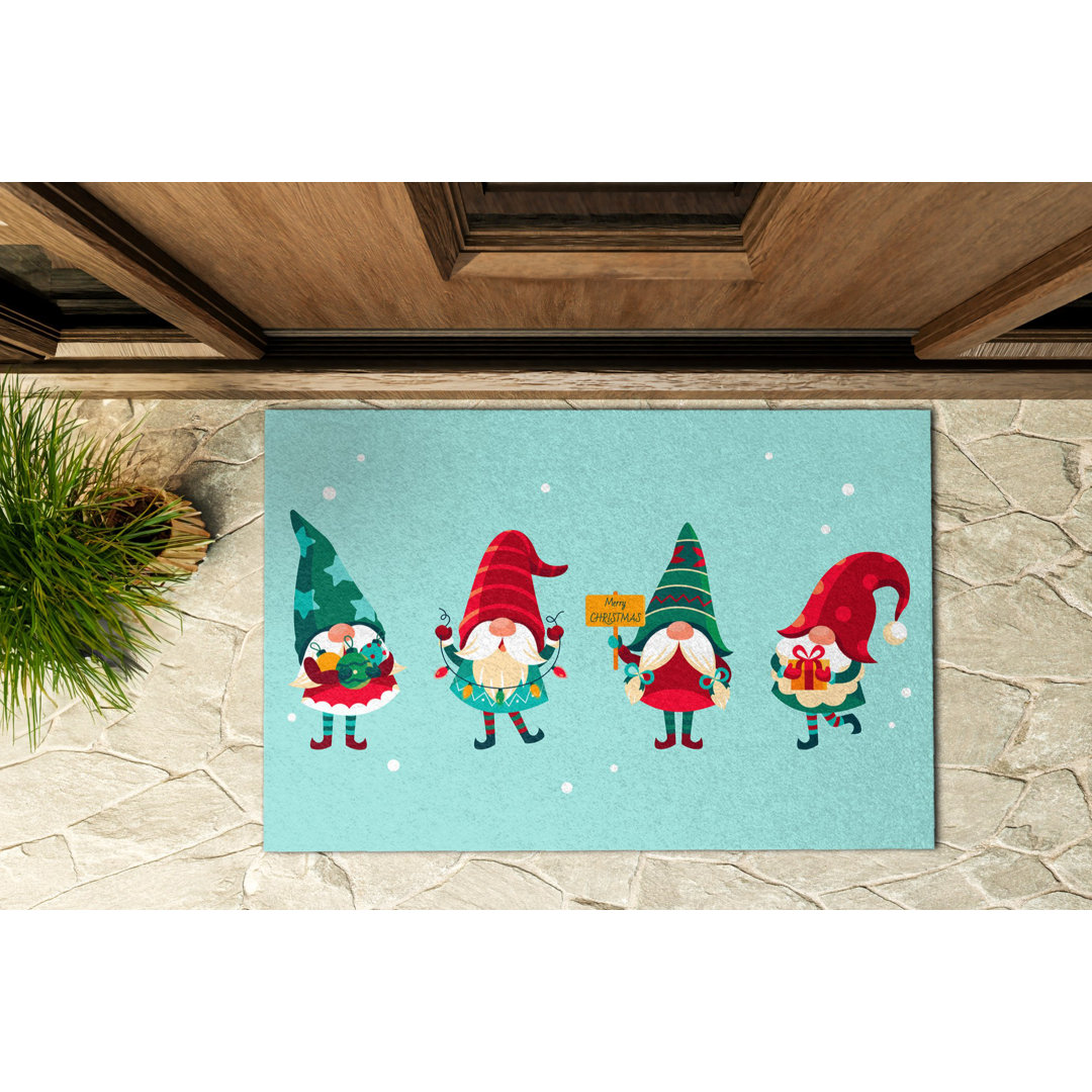 Weihnachtspfähle 60 x 90 cm Rutschfeste Türmatte für draußen