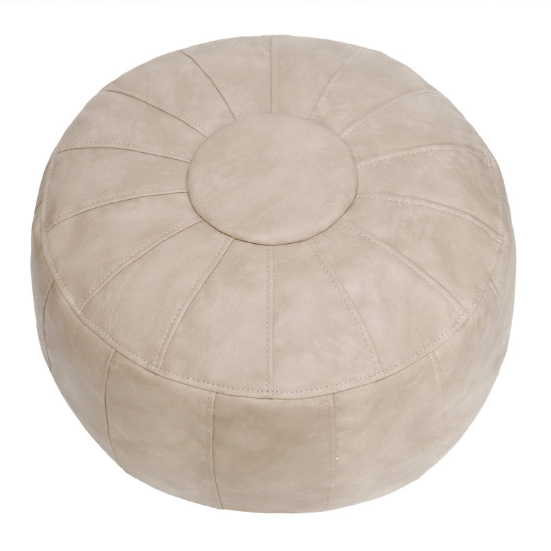 Repose-pieds en cuir 21,7 po Limbrey, Similicuir Mushroom