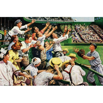 " Catching Home Run Ball " Oil Print