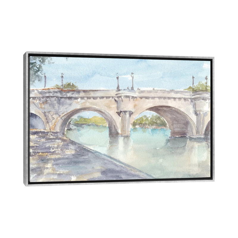 «French Bridge Study II» par Ethan Harper, reproduction d'art sur toile, Toile avec cadre argenté, Pas de tapis