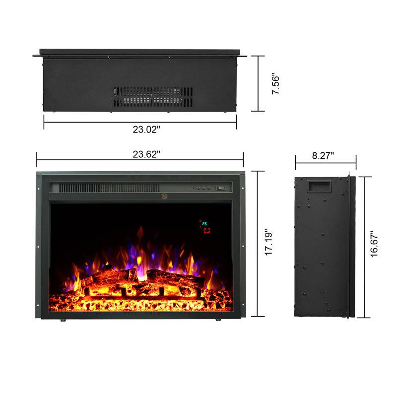 41.3" Electric Fireplace With Mantel,brown, Brown